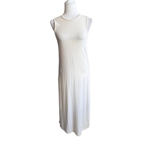 Rag & Bone Maxi Dress Cream Sleeveless Slit SZ M - Picture 2 of 14